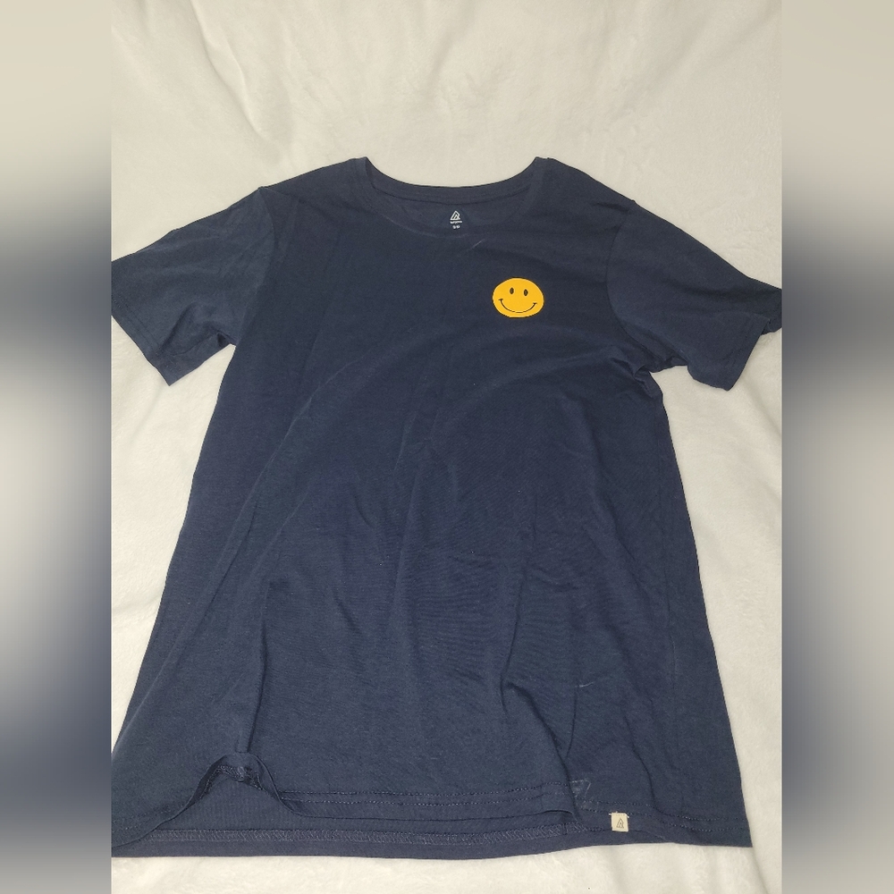Navy Blue T-Shirt with Yellow Smiley